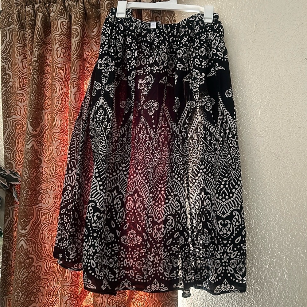 Charter Club Black White Floral A-Line Woman Skirt Sz 20w